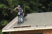 Assembling roof panels on the south-facing roof